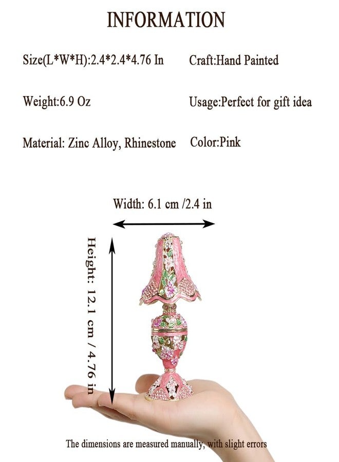 QIFU Vintage Pink Table Lamp Style Enamel Tirnke Box, Unique Gift for Family - Image 3