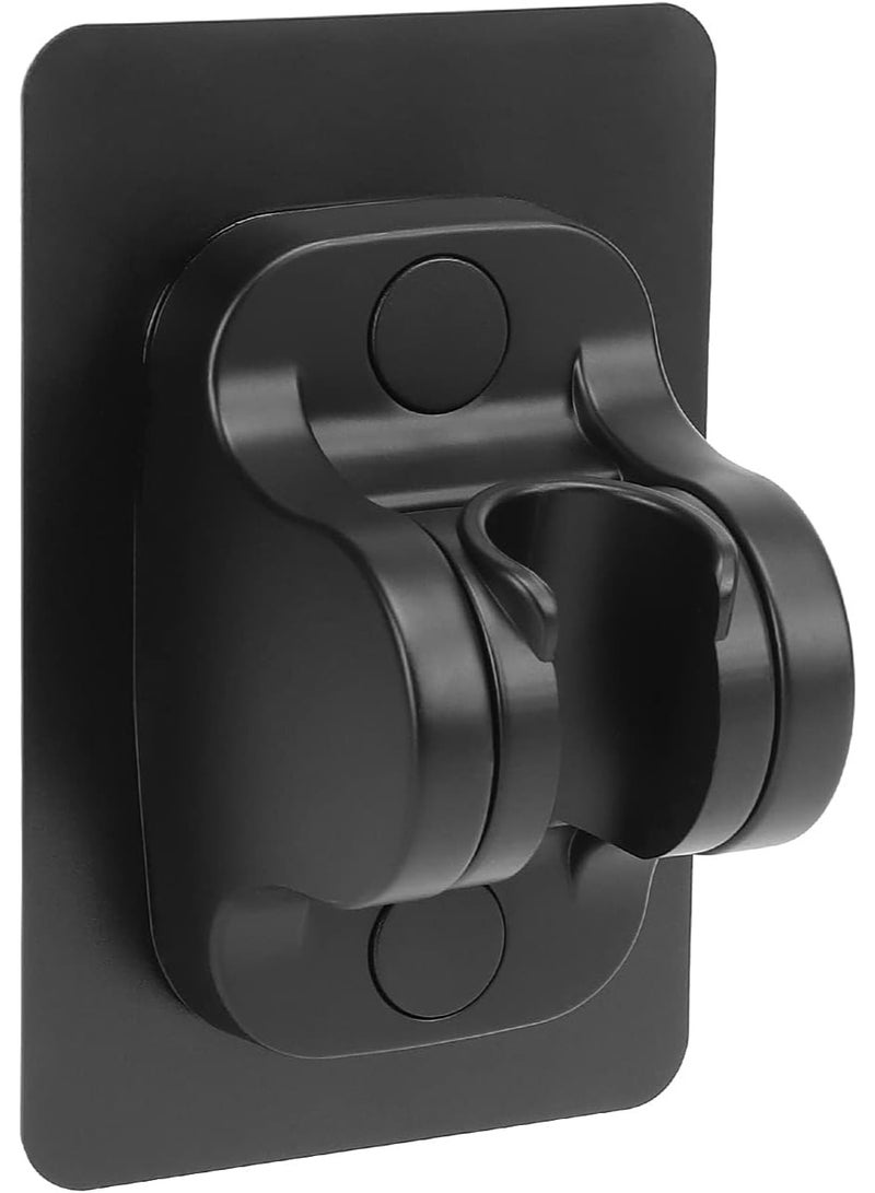 jaexest 2-Pack Self-Adhesive Shower Head Holder, Adjustable Handheld Shower Holder No-Drilling Wall Mount, Waterproof Matte Black Shower Caddy for Bathroom, Easy Install - Image 1