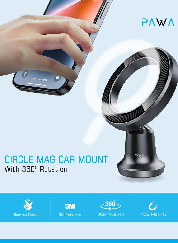 Pawa Circle Magnetic Car Mount with 360 Rotation - Image 1