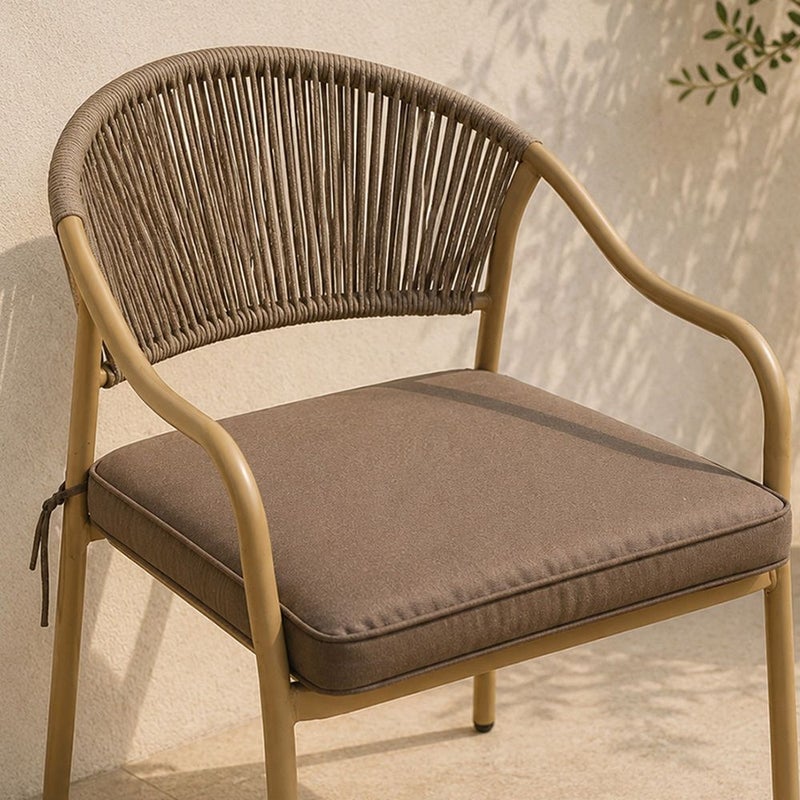 DANUBE HOME Square Seat Cushion With Zipper 58X58X5Cm - Colormix Cocoa, Brown, Roomy Square Seat Cushion, 100% Polyester Fabric, For Outdoor Chairs And Sofas - Image 2