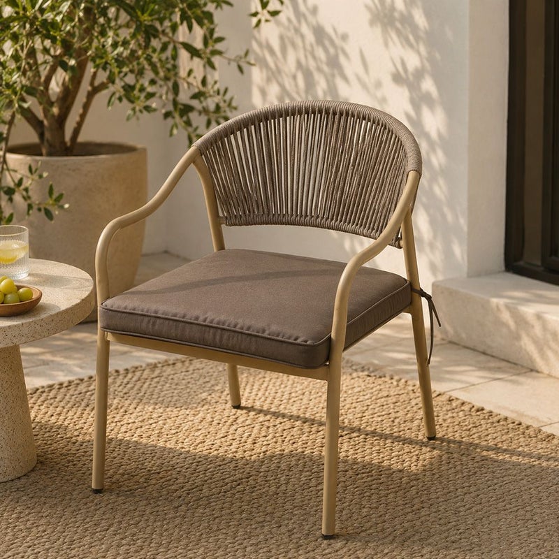 DANUBE HOME Square Seat Cushion With Zipper 58X58X5Cm - Colormix Cocoa, Brown, Roomy Square Seat Cushion, 100% Polyester Fabric, For Outdoor Chairs And Sofas - Image 1