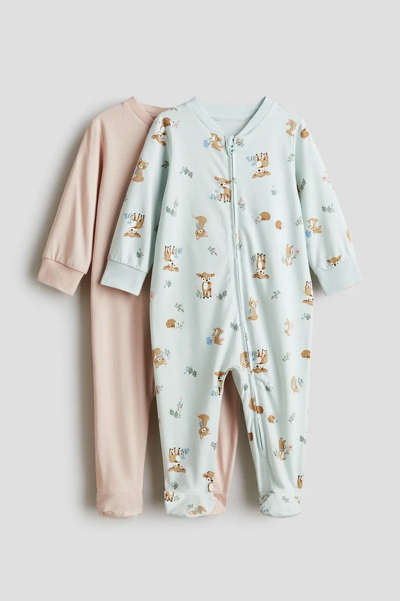 H&M 2-pack zip-up sleepsuits