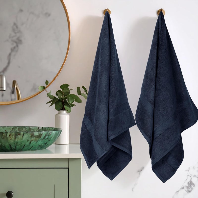 Superior All condition fit 900GSM BATH NB Towel Set, 2PC, Navy Blue Surface safe - Image 2