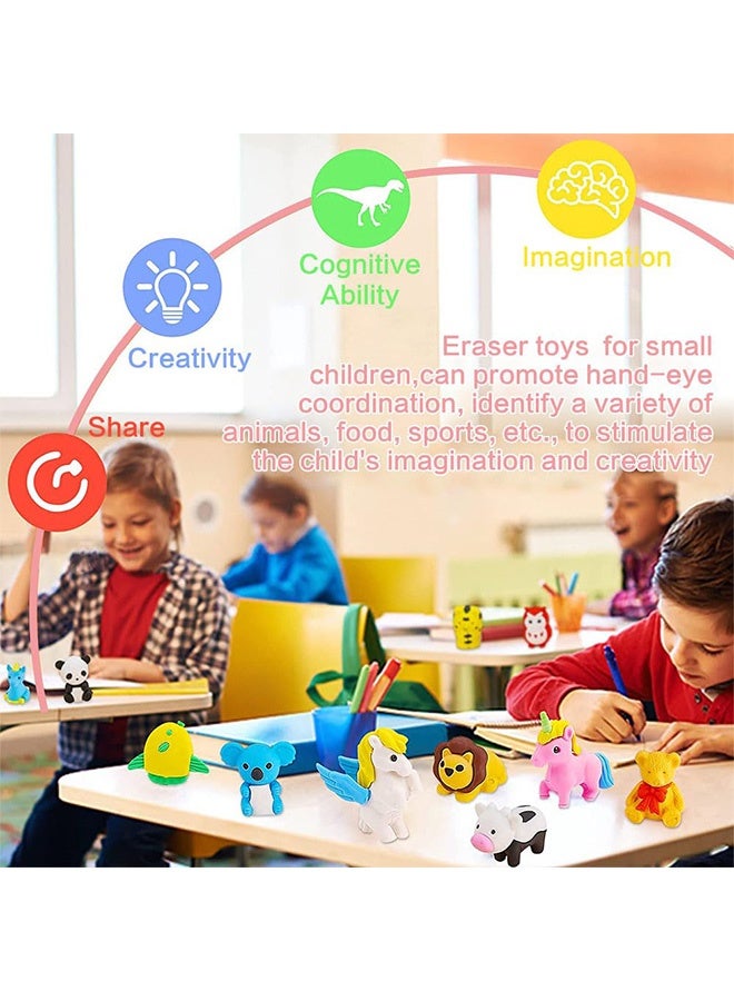 Peachjoy Animal Erasers Desk Pets for Kids Animal Pencil Erasers Bulk Puzzle Erasers Toys Gifts for Classroom Prizes,Game Reward,Treasure Box, Goodie Bag Stuffers,Party Favors,35pcs - Image 4