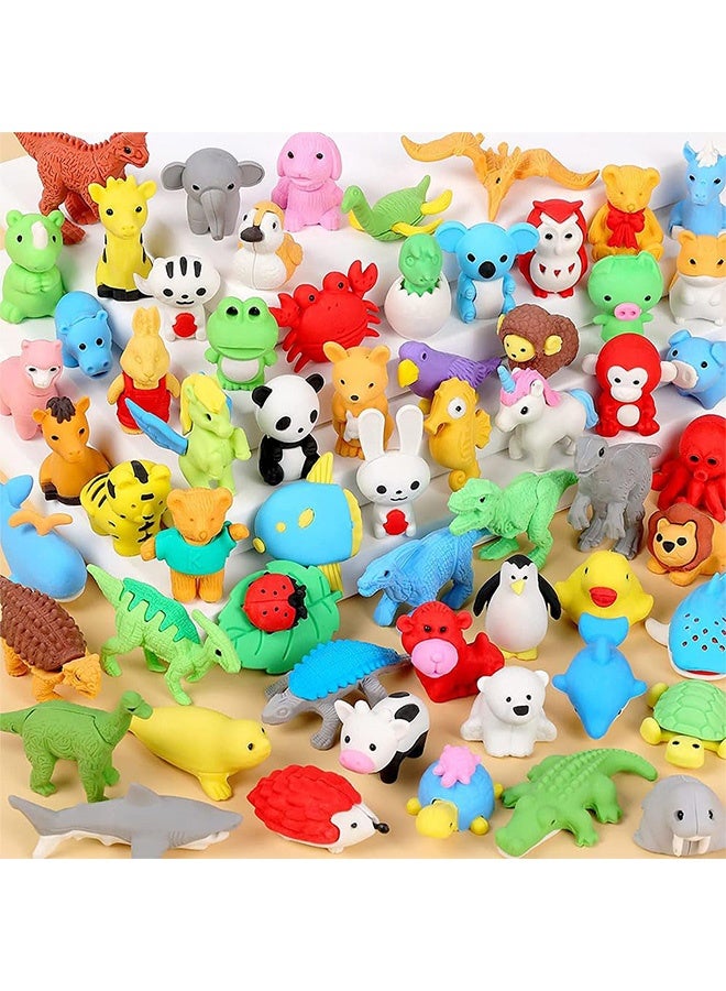 Peachjoy Animal Erasers Desk Pets for Kids Animal Pencil Erasers Bulk Puzzle Erasers Toys Gifts for Classroom Prizes,Game Reward,Treasure Box, Goodie Bag Stuffers,Party Favors,35pcs - Image 1