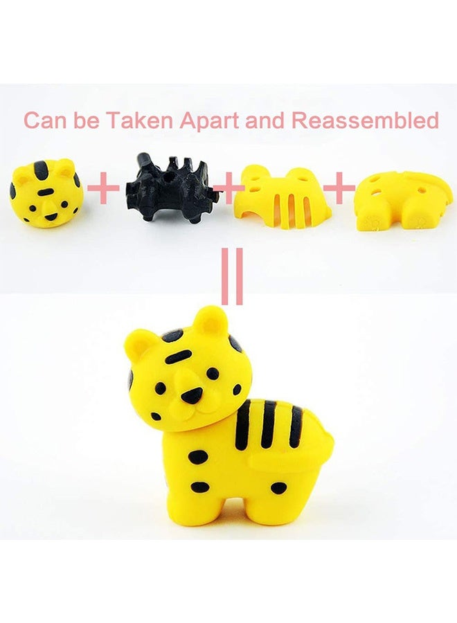 Peachjoy Animal Erasers Desk Pets for Kids Animal Pencil Erasers Bulk Puzzle Erasers Toys Gifts for Classroom Prizes,Game Reward,Treasure Box, Goodie Bag Stuffers,Party Favors,35pcs - Image 3