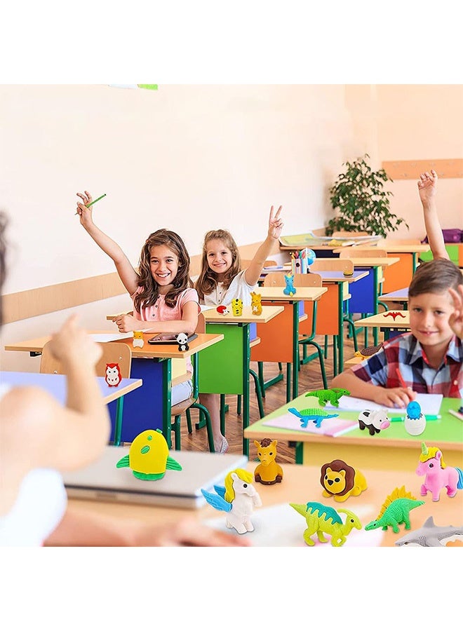 Peachjoy Animal Erasers Desk Pets for Kids Animal Pencil Erasers Bulk Puzzle Erasers Toys Gifts for Classroom Prizes,Game Reward,Treasure Box, Goodie Bag Stuffers,Party Favors,35pcs - Image 5