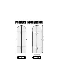 SYOSI Dress Bags Covers, Long Garment Bags Peva Clothes Cover Bags with Zip (60x180 Cm), Waterproof Anti-Mite Breathable, Long Dress Suit Bags Mildew-Proof, Pet-Hair-Proof for Storage and Travel(2 Pack)  - Image 4