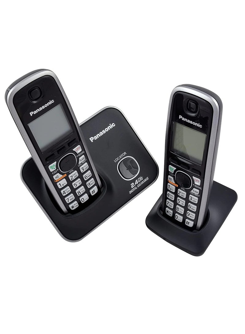 باناسونيك نظام هاتف باناسونيك اللاسلكي القابل للتمدد مع شاشة بإضاءة خلفية كهرمانية 2 سماعة هاتف- KX-TG3712BX - Image 2