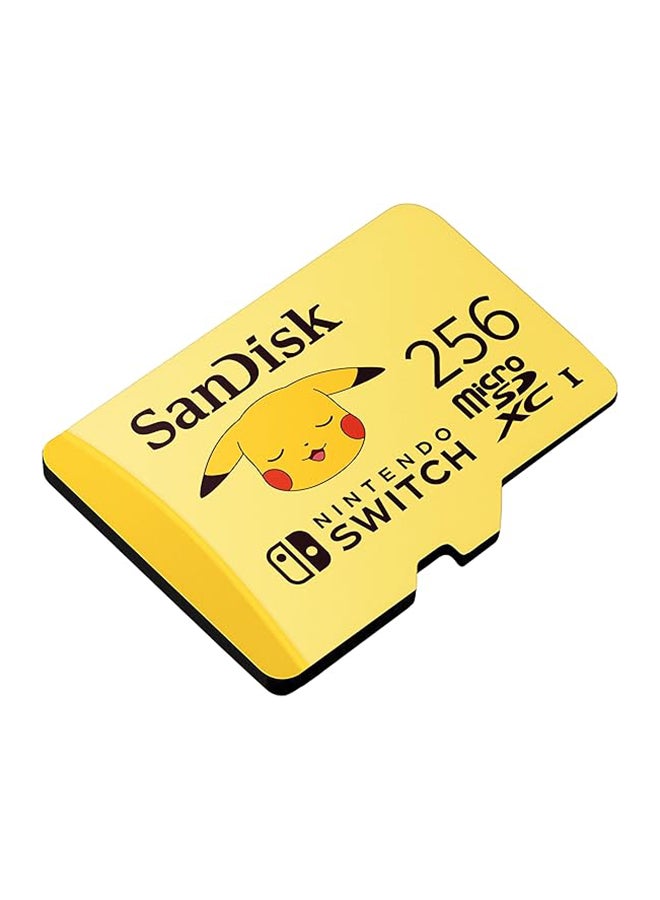 sandisk Pokémon Pikachu microSD Card for Nintendo Switch 256GB (Up to 100MB/s read speed, up to 90MB/s write speed, 4K UHD, V30, U3) - Image 2