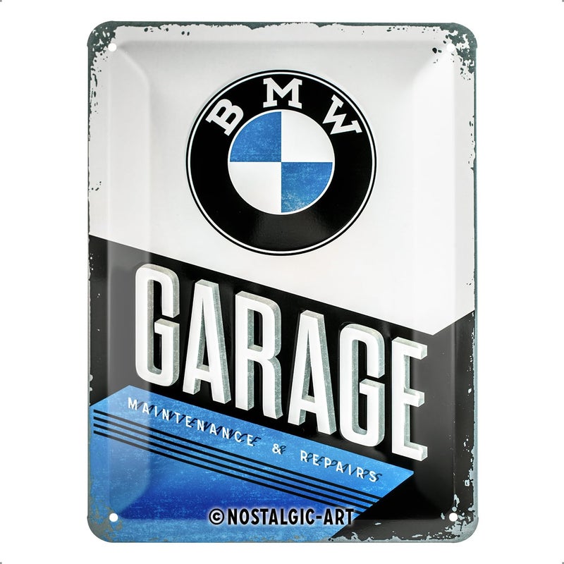 Nostalgic Art Nostalgic-Art Retro Tin Sign – BMW – Garage – Gift idea for car accessoires fans, Metal Plaque, 15 x 20 cm - Image 1