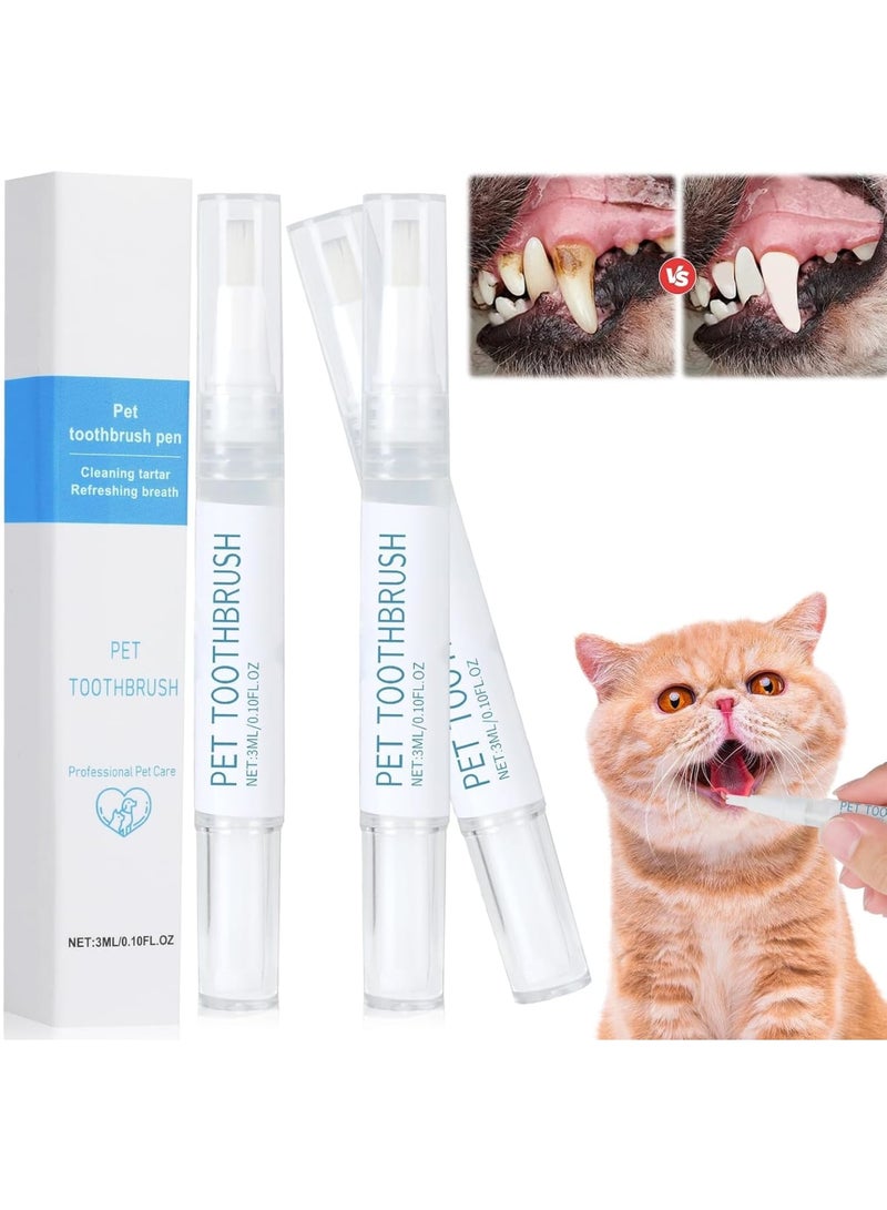 SOLARAE Oral Care for Dogs and Cats, 3 Pcs Pet Toothbrush Cleaning Pen, Tartar Remover for Teeth, Tooth Whitening & Cleaning Teeth Brightening Pen for Dog Cats, Pet Dental Care Fresh Breath - Image 1