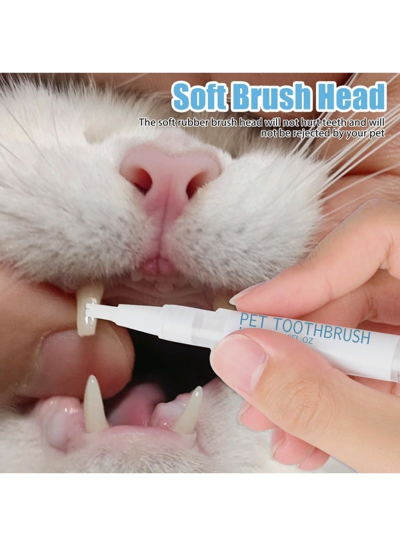 SOLARAE Oral Care for Dogs and Cats, 3 Pcs Pet Toothbrush Cleaning Pen, Tartar Remover for Teeth, Tooth Whitening & Cleaning Teeth Brightening Pen for Dog Cats, Pet Dental Care Fresh Breath - Image 2