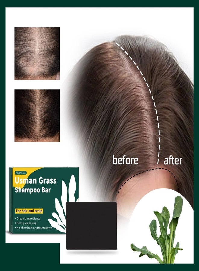 VAEYAE Natural Usman Grass Shampoo Bar, Cover Grey Hair Thickening & Darkening Usma Bar, Ultimate Solution for Healthy Hair Growth, Gray Hair Reverse Black Soap, Reducing Thinning Hair Loss 2 Pcs - Image 4
