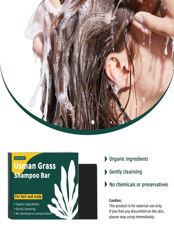 VAEYAE Natural Usman Grass Shampoo Bar, Cover Grey Hair Thickening & Darkening Usma Bar, Ultimate Solution for Healthy Hair Growth, Gray Hair Reverse Black Soap, Reducing Thinning Hair Loss 2 Pcs - Image 5