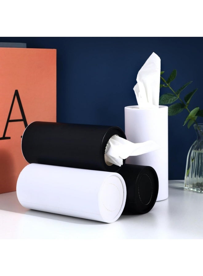4pcs Tissue Container and Dispenser - Travel Facial Tissue Holder, Serviette Case, Round Cardboard Tubes Organizer for Car - Image 2