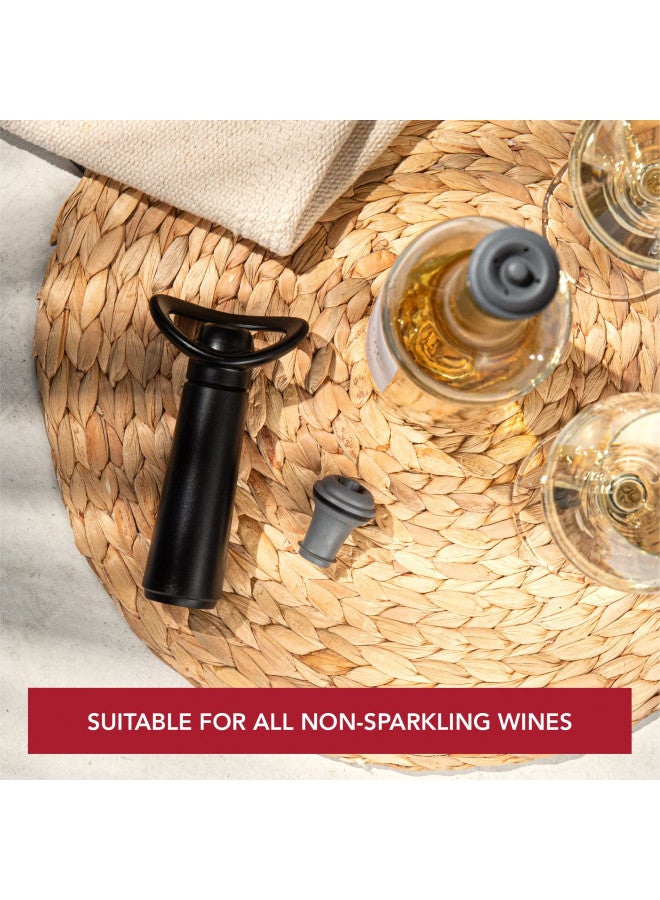 Vacu Vin Wine Saver Concerto - Black - 1 Pump 4 Stoppers - Wine Stoppers for Bottles with Vacuum Pump and Pourer - Reusable - Made in the Netherlands - Image 4