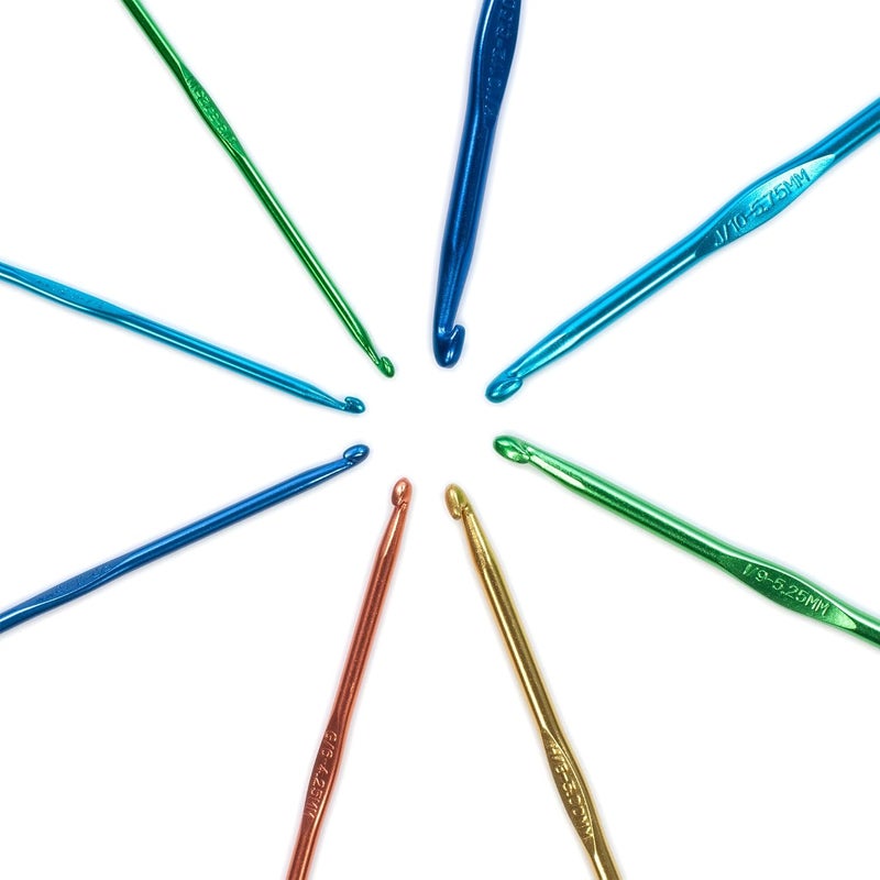 Boye Crochet Set Alum Sz Notion, Hook sizes: 3.125-6.5 mm, US D-K, Assorted - Image 4