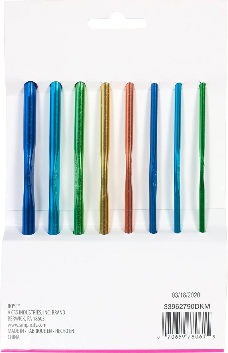 Boye Crochet Set Alum Sz Notion, Hook sizes: 3.125-6.5 mm, US D-K, Assorted - Image 2