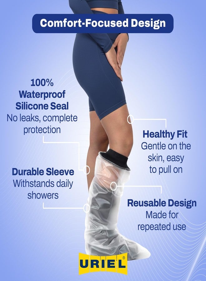 URIEL Cast Covers for Shower Leg - Reusable Waterproof Cast Protector, Comfortable Shower Cover for Adult to Keep Foot, Ankle or Lower Leg Dressings Dry While Bathing - Image 4
