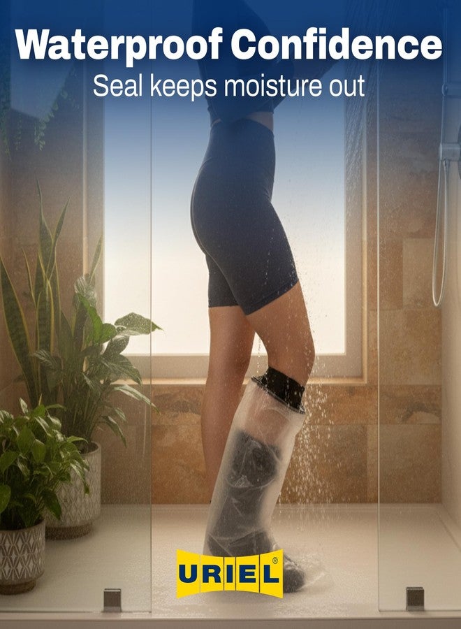 URIEL Cast Covers for Shower Leg - Reusable Waterproof Cast Protector, Comfortable Shower Cover for Adult to Keep Foot, Ankle or Lower Leg Dressings Dry While Bathing - Image 2