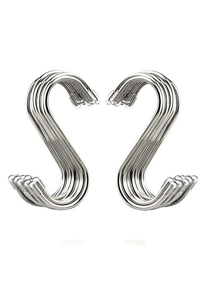 Peachjoy 20 Pack 8cm S Shaped Hooks Stainless Steel Metal Hangers Hanging Hooks for Kitchen, Work Shop, Bathroom, Garden  - Image 1