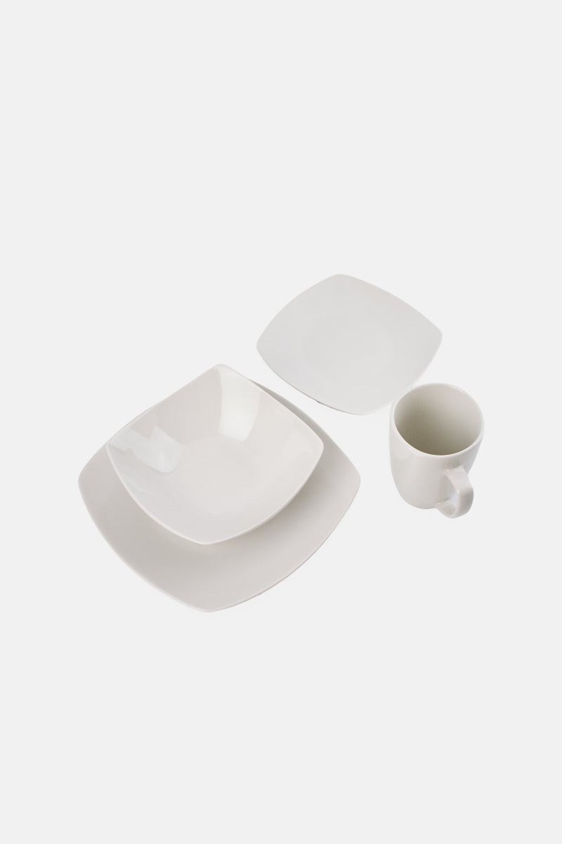 Gibson Home 16 Pieces Fine Ceramic Dinnerware Set, White - Image 2