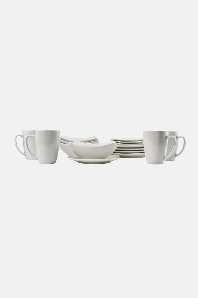 Gibson Home 16 Pieces Fine Ceramic Dinnerware Set, White - Image 1
