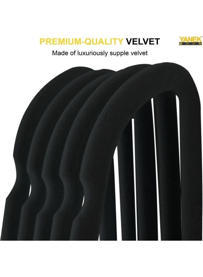 YANEK 100-Piece Non-Slip Velvet Clothes Hangers Set - Black - Image 2