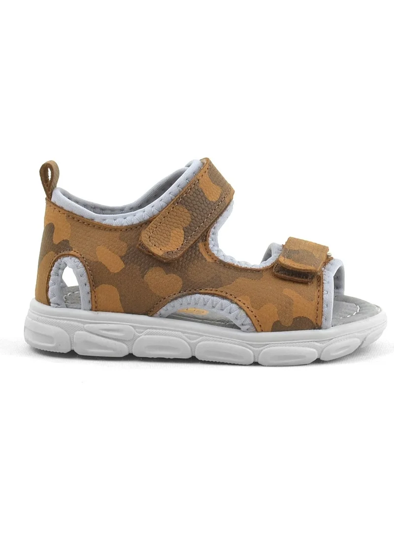 راكربلاس Leather Tan Camouflage Baby Sandals