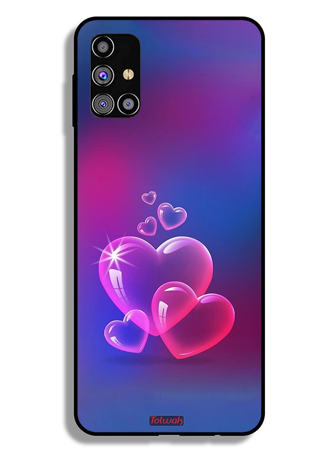 Tolwak Samsung Galaxy M31s Protective Case Cover Water Hearts - Image 2