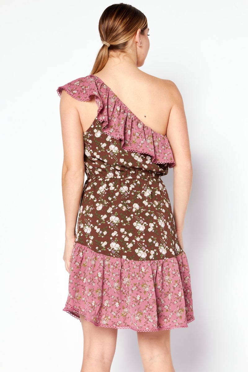 Bar III Women Floral Printed Mini Dress, Multicolor - Image 3