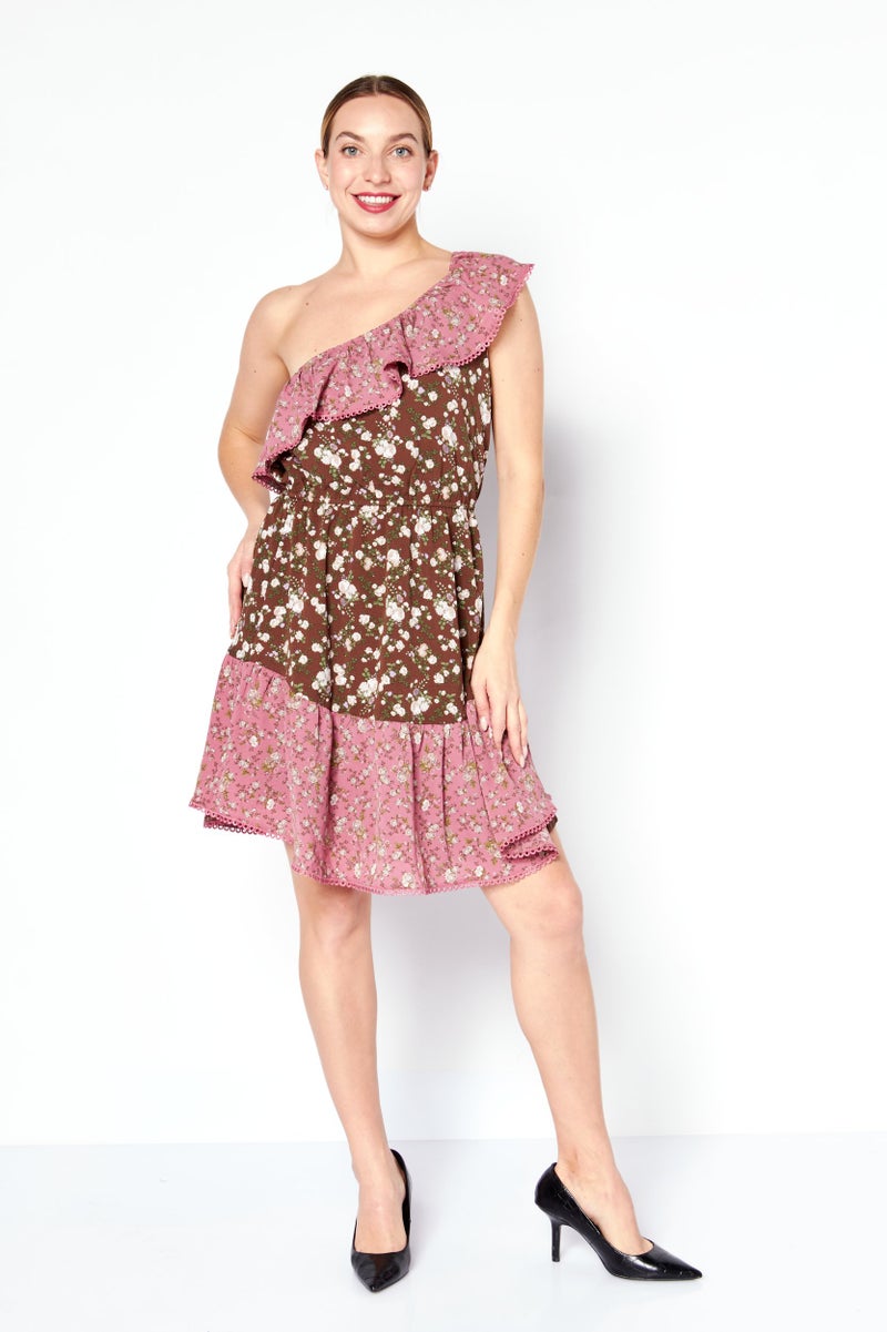Bar III Women Floral Printed Mini Dress, Multicolor - Image 4