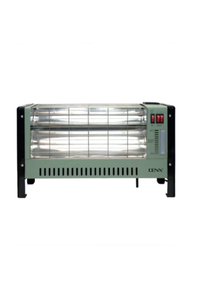 Denx 1600W electric heater, 4 quartz tubes, 2 heat settings, 250ml water tank for humidification, overheat protection, fast heating, and easy to carry. Electric quartz heater. - Image 1