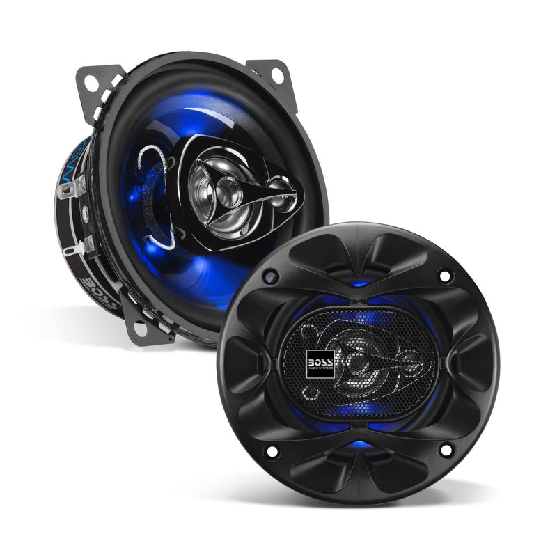 BOSS AUDIO SYSTEMS BOSS Audio Systems BE423 Rage Series 4 Inch Car Door Speakers - 225 Watts (Pair), 3 Way, Full Range, Tweeters, Coaxial, Sold in Pairs, Bocinas para Carro  - Image 1