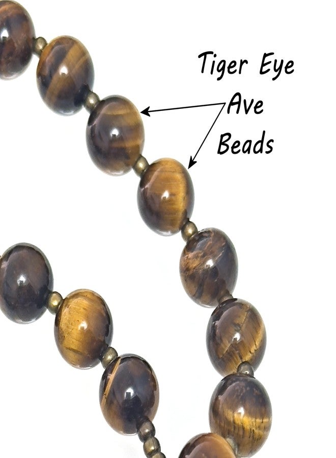 Catholic Rosary Multi Wrap Bracelet | 5 Decade Rosary | Auto Car Rosary Beads | Mens Boys | Handmade | Tiger Eye | Bronze Plated Lava Rock | Antique Bronze Finish | St Benedict | 103-RMW - Image 5