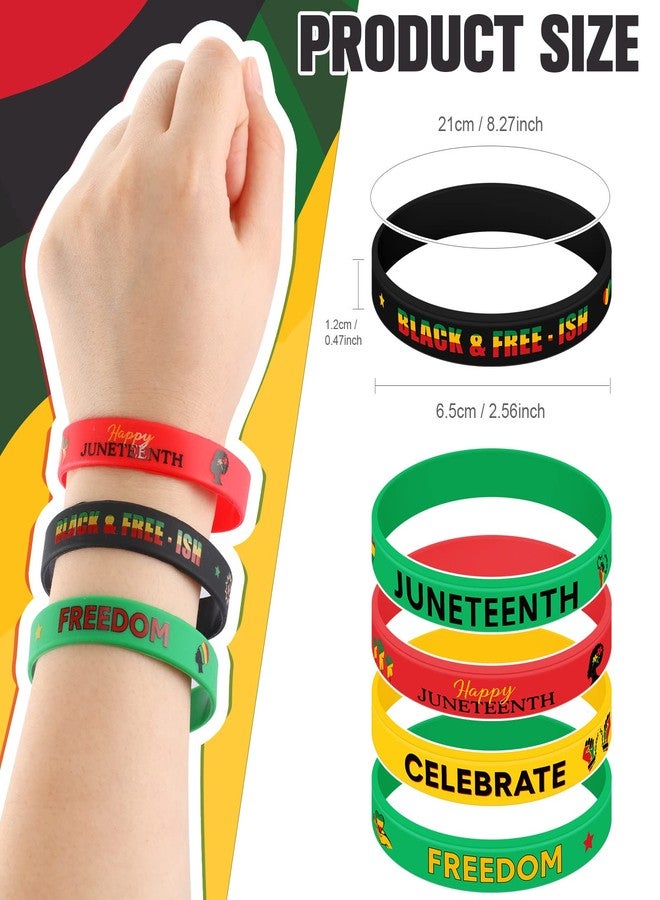 Batiyeer Juneteenth Party Favors 60 Pcs Juneteenth Day Silicone Wristbands Rubber Bracelets Freedom Day Patriotic Supplies for Women Men African Afro Independence Supplies Goodie Bag Fillers, 5 Styles - Image 2