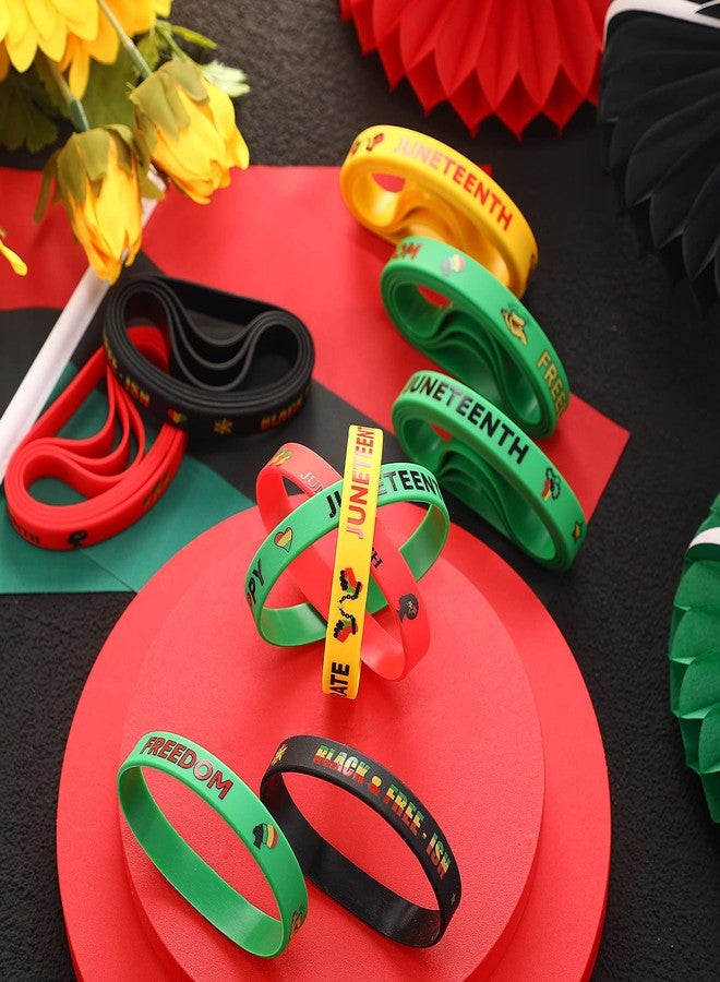 Batiyeer Juneteenth Party Favors 60 Pcs Juneteenth Day Silicone Wristbands Rubber Bracelets Freedom Day Patriotic Supplies for Women Men African Afro Independence Supplies Goodie Bag Fillers, 5 Styles - Image 5