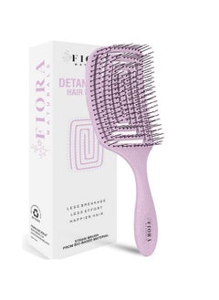 Fiora Naturals Hair Detangler Brush For Women - Anti Static Paddle Brush For Long Hair W/Soft Bristles- Glide Through Tangles With Ease - Detangling Brush For Curly, Thick, Fine - Wet Or Dry Hair 