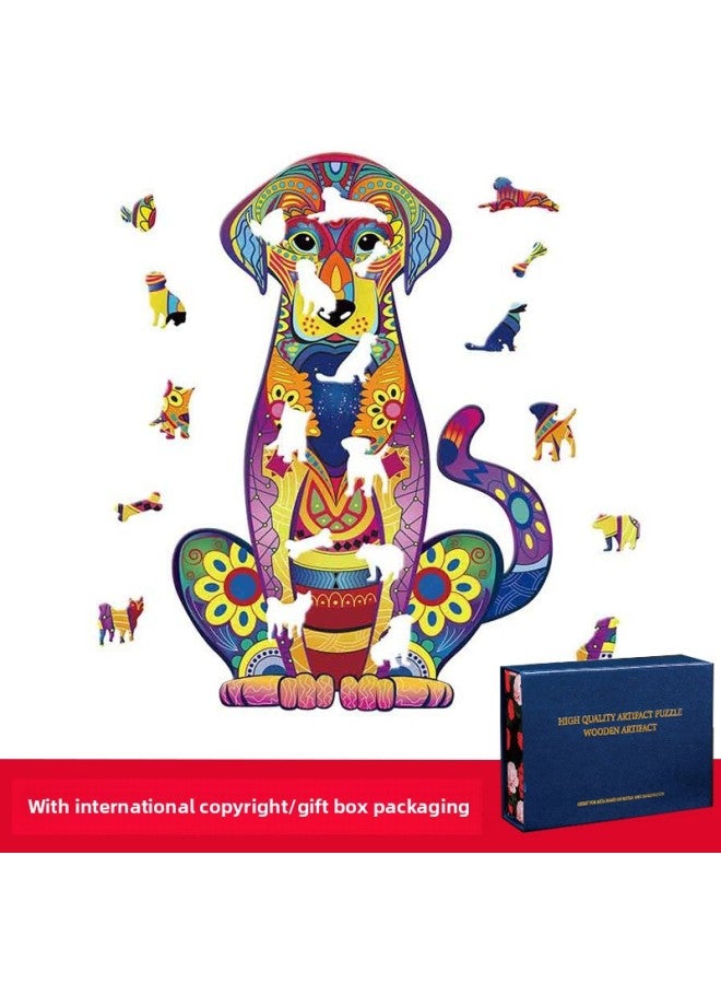 Labrador Dog Shaped Wooden Puzzle Irregular Three-dimensional Animal Puzzle Manufacturers Wooden Toys-Color:Labrador Medium - Image 1
