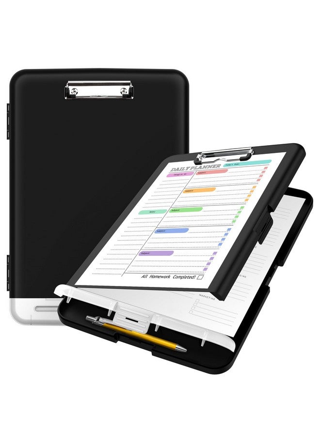 Sooez Clipboard With Storage High Capacity Nursing Clipboards With Pen Holder Heavy Duty Plastic Storage Clipboard With Low Profile Clip Clipboard Folder Teacher Must Haves Office Supplies - Image 2