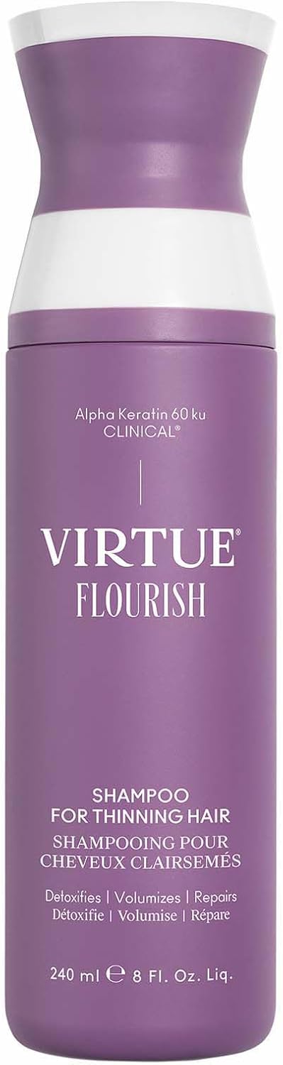 Virtue Flourish SulfateFree Shampoo for Thinning Hair Supports Hair Growth Volume Detoxifying Cleanser Colour Safe 240 ml