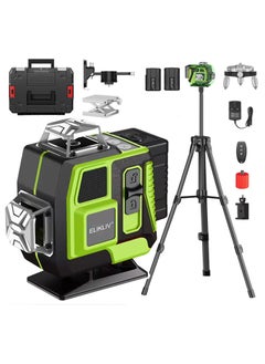 اليكليڤ اليكليف 4D مستوى الليزر 360 درجة ذاتية التسطيح مع حامل ثلاثي القوائم ، 4*360 درجة ليزر متقاطع لبلاط الأرضيات المجدد لمشاريع البناء ، مع بطاريتين ، تحكم عن بعد قابل للتعديل في السطوع  - Image 3
