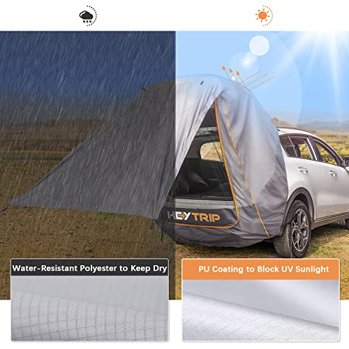 HEYTRIP SUV Tailgate Tent with Awning Shade Waterproof Windproof Hatchback Camping Car Tent, Universal Fit Most SUV/Van/MPV/CUV, Gray - Image 3