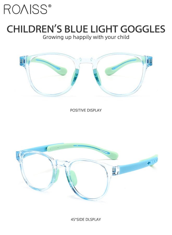 roaiss Kids Blue Light Blocking Glasses, Anti Eyestrain Computer Glasses, Gaming Eyewear UV400 Protection with Light Weight TR90 Frame for Boys Girls and Children Age 3-12, Light Blue  - Image 5