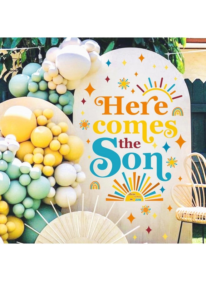 Barri Design Here Comes The Son Party Decal Baby Shower Backdrop Stickers for Arch Gender Reveal Decorations for Balloon Arch Stickers Welcome Baby Sign Decor Baby Boy Birthday Wall Decorations - Image 2