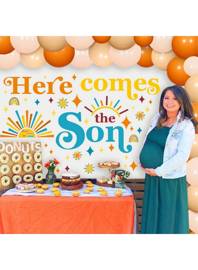 Barri Design Here Comes The Son Party Decal Baby Shower Backdrop Stickers for Arch Gender Reveal Decorations for Balloon Arch Stickers Welcome Baby Sign Decor Baby Boy Birthday Wall Decorations - Image 4