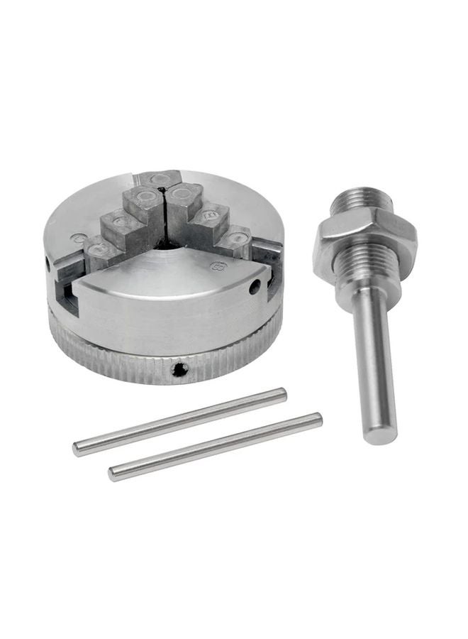3 Jaw Self Centering Mini Lathe Chuck Set With Durable Connecting Rod For Woodworking - Image 1