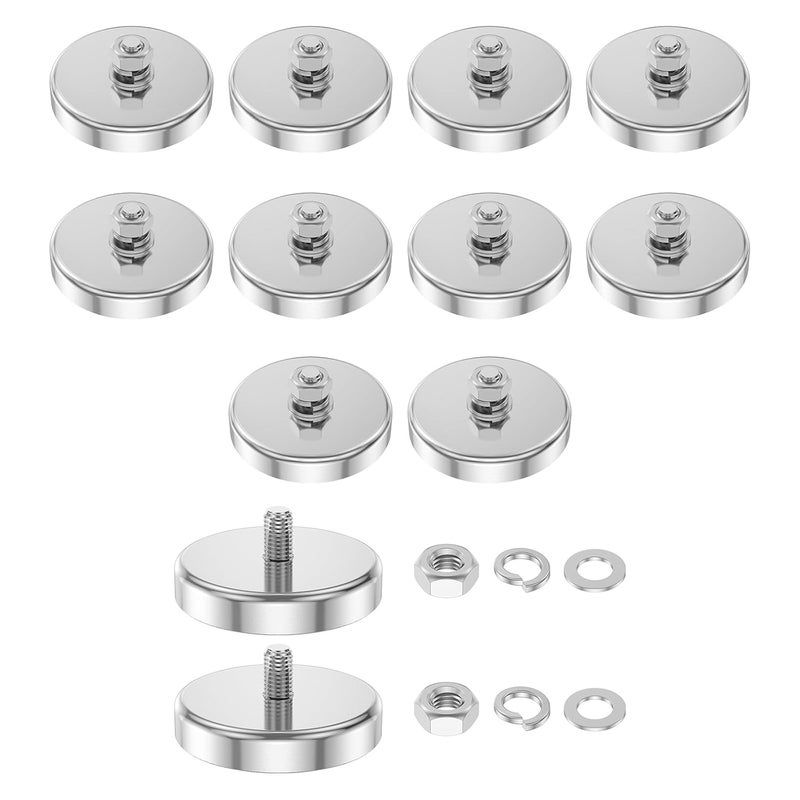 Heavy Duty 150lb Pulling Force Neodymium Cup Magnets With M6 Thread Bolts 12Pcs Set - Image 2
