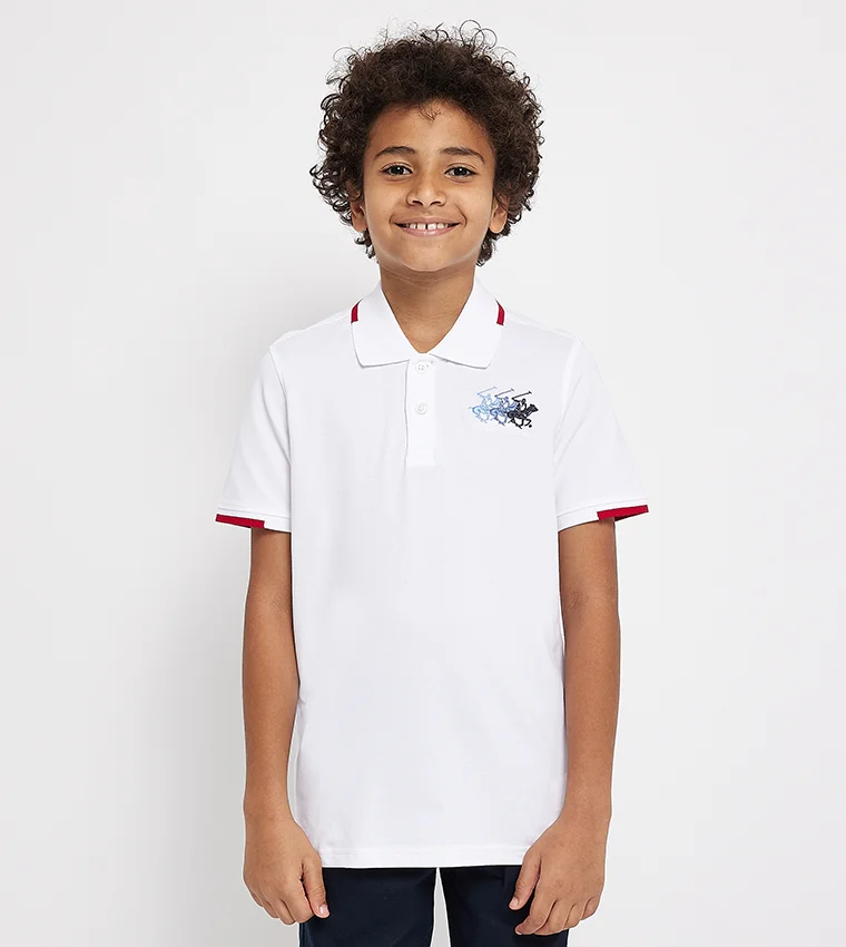 بيفرلي هيلز بولو كلوب تيشيرت بولو بأكمام قصيرة سادة